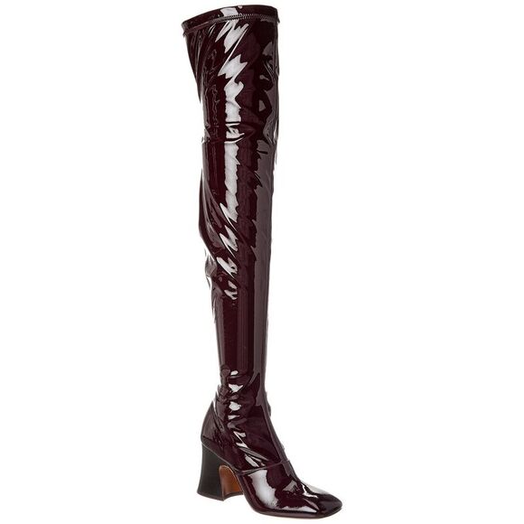 Chloé Janis Patent Over-The-Knee Boot, Red